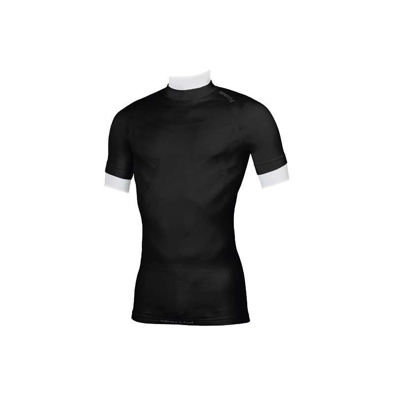 футболка Sportful 2nd Skin Active 100 с низким воротником, чёрная футболка Sportful 2nd Skin Active 100 с низким воротником, чёрная